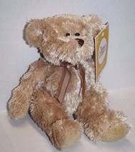 Target Circo Teddy Bear 9&quot; Gold Bow Beige Tan Plush Stuffed Animal Sits ... - $19.35