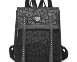 Omposite cowhide leather backpack for women fashion rivet black bag large capacity thumb155 crop