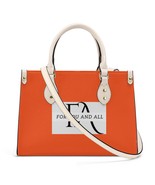 Orange Luxury LeatherTote HandBag - £46.91 GBP