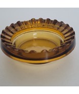 Vintage MCM Glass Ashtray 4&quot; Round  Ash Tray Amber Mid Century Modern Ch... - $5.93