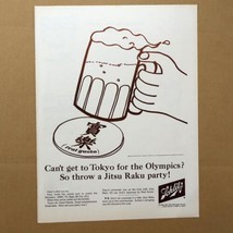1964 Schlitz Beer Jitsu Raku Tokyo Olympics Dermassage Lotion Print Ad 10.5x13&quot; - £5.69 GBP
