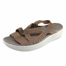 Easy Spirit Sz 9.5 M Brown Strappy Fabric Women Sandals 14361214 - £15.82 GBP