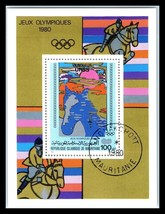 1980 MAURITANIA Souvenir Sheet - Gold Medal Winners Horseback Riding Olympics L1 - $2.96