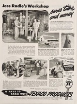 1951 Print Ad Texaco Farm Products John Deere Tractor,Gas Truck,Farm Workshop - £16.03 GBP