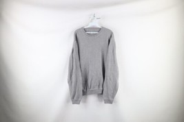 Vintage Eddie Bauer Mens Size Large Blank Cotton Knit Crewneck Sweater Gray - £42.48 GBP