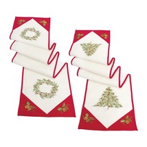 Tree and Wreath Table Runner (Set of 2) 72&quot;L x 13.5&quot;W Polyester - £60.83 GBP