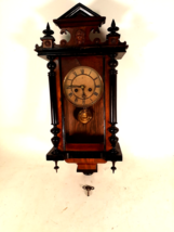Antique German Regulator Wall Clock, Junghans, Beautiful Case, Needs Cleaning - £163.02 GBP