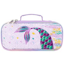 Mermaid SequinsPencil Case - Reversible Glitter Mermaid Pencil Bag For G... - $29.99
