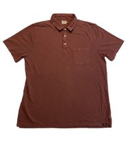 Faherty Sunwashed Short Sleeve Polo Red Mens XL 100% Cotton Casual Chest... - £18.27 GBP