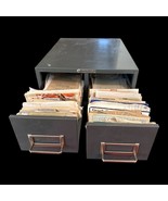 VTG SteelMaster Art Steel 2 Drawer Recipe Box Card File Cabinet Stackabl... - $1,720.31 MXN
