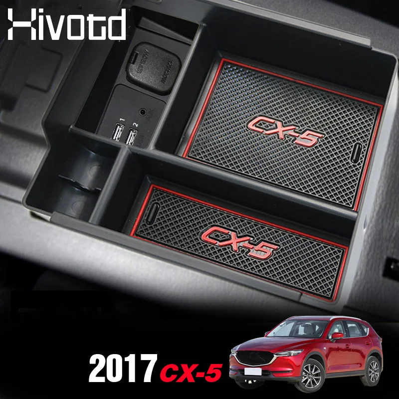 Hivotd For Mazda CX-5 2017 2018 2019 Car Central Armrest Storage Box Inner - £18.91 GBP