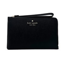 Kate Spade Staci Medium L-Zip Wristlet Wallet in Black Leather wlr00134 - £41.14 GBP