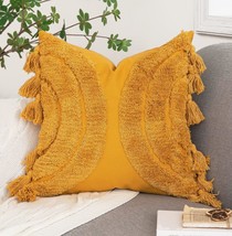 Cozy Bohemian Rainbow Design Cotton Canvas Cushion Cover | Tassels Pillow Case - £28.43 GBP