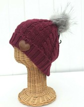 DAVID &amp; YOUNG Love Collection Cable Knit Soft Stretch with Pom Pom Beanie Hat #Z - £7.58 GBP