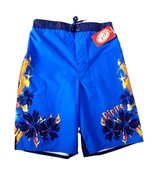 Piping Hot Boys Swim Trunks Large 14/16 Blue Orange Asian Dragon Floral ... - £20.25 GBP