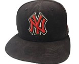 New Era Yankees MLB Hat 59fifty Size 7 5/8 Black Red Green Embroidery Vtg - £14.67 GBP