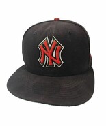 New Era Yankees MLB Hat 59fifty Size 7 5/8 Black Red Green Embroidery Vtg - $18.76