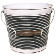 Robert Allen Mpt01757 Ribbed Metal Planter with Handle, Charcoal, 10&quot; - €32,10 EUR