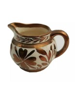 Mini Single Serve Creamer Ceramic Copper White Color 1 7/8&quot; Tall Handle ... - £12.06 GBP