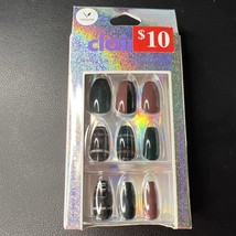 24pc Claire&#39;s Fake Press On Nails Glue On Vegan Plaid Print Green Brwn B... - $10.00