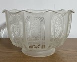 Victorian Acid Etched Glass Lamp Shade Gaslight Ruffled Panel Arches 4&quot; ... - $44.09