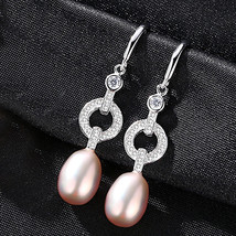 Pearl Earrings S925 Silver 10-11Mm Freshwater Pearl Beige al Earrings - £32.32 GBP