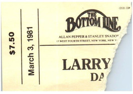 Larry Coryell Ticket Stub March 3 1981 Bas Ligne New York Ville - £33.69 GBP