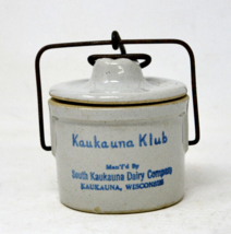 Vintage Kaukauna Klub Crock And Wire Bail Locking Lid 4 Inch Tall - $12.95