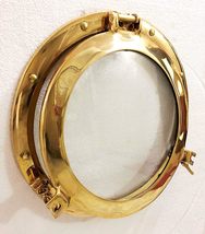 Handmade Brass Porthole Antique Window Glass Marine Boat Port Photo Frame Decora - $77.22