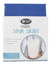 Fabric Sink Skirt Bathroom Decor  100% Waterproof Self Stick Blue - $11.87