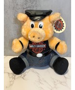 Harley Davidson Motorcycle Biker Plush Pig Hog 10 Inches 1993 with Tags - £10.97 GBP