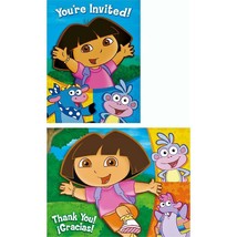 Dora the Explorer Invitations and Thank You Combo Package 8 Per Package NEW - £3.97 GBP