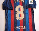 Pedri FC Barcelona #8 La Liga Match Slim Blue Red Home Soccer Jersey 202... - $90.00