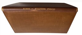 Fugitive Pieces George Gordon Noël Byron 1933 HC Facsimile Text Society ... - $32.39