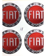 Fiat 4 x 50 domed sticker for wheel rim center caps - £10.22 GBP