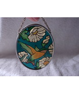 Humming Bird Stain Glass Oval Suncatcher - $6.99