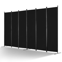 VEVOR Room Divider, 6-Panel, Folding Privacy Partition, Freestanding, Black - $67.99