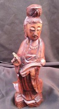 Vintage Hand Wood Statue Woman Asian Chinese Carving Art Sculpture Statu... - $42.25