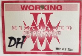 DISTURBED - 2003 MUSIC AS A WEAPON ORIGINAL CONCERT TOUR CLOTH BACKSTAGE... - $190.36 MXN