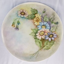 Hand Painted Floral Flowers Plate Ethel Shuff - $43.99