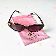 VELVET EYEWEAR The Lily Cat Eye Sunglasses in black w/microfiber pouch - $58.40