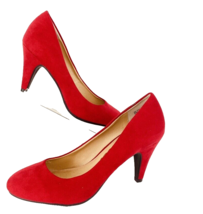American Rag Afelix Red Suede Like Pump Heels Womens Shoes Size 8 M - £31.59 GBP