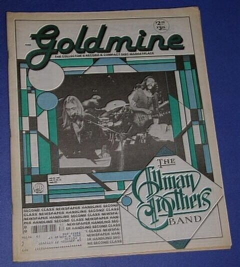 The Allman Brothers Band Goldmine Magazine Vintage 1989 Greg Allman Dick... - $49.99