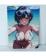 Mikasa Beach Waifu Card Anime Girl Wall Art Double Sided Oversized Board A5 - $31.57 CAD