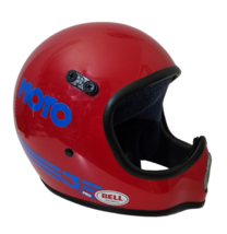 Vintage BELL Moto III 3 Motorcycle Motocross Helmet Red/Blue 7 3/8 READ - £116.12 GBP