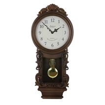 Bedford Clock Collection Chestnut Chiming Pendulum Wall Clock - $130.27