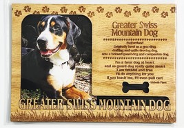 Greater Swiss Mountain Dog Profile Laser Engraved Wood Picture Frame Magnet - £7.65 GBP