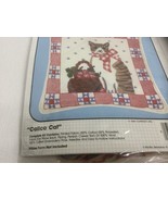 Vintage 1984 Bucilla Stitchery 14” Square Pillow Yarn Kit “Calico Cat” U... - £10.91 GBP