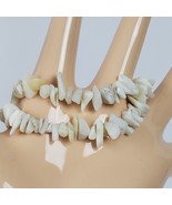Vintage Mother of Pearl Nuggets Stretchy Bracelet LOT OF 2 White - $16.48 CAD