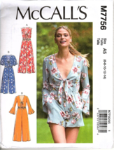 McCall's M7756 Misses 6 to 14 Jumpsuits and Rompers Uncut Sewing Pattern - £11.66 GBP